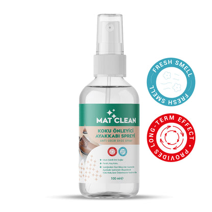 Mat Clean Koku Önleyici Ayakkabı Spreyi 100ml Uzun Süre Etkili, Ferah Koku