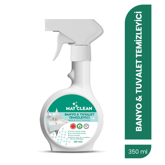 Mat Clean Banyo & Tuvalet Temizleyici Sprey 350ml Kireç ve Kir Kalıntılarına Etkili