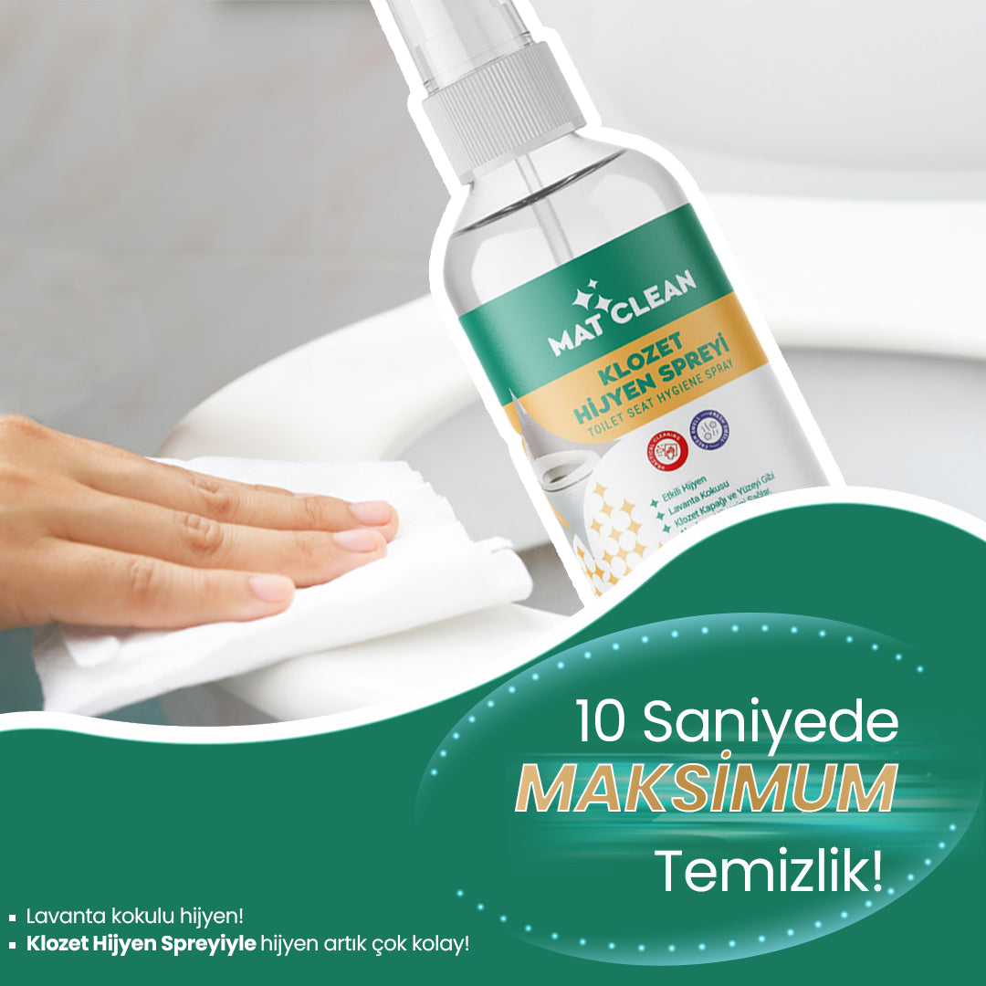 Mat Clean Klozet Hijyen Spreyi 100ml   Lavanta Kokulu, Durulama Gerektirmez