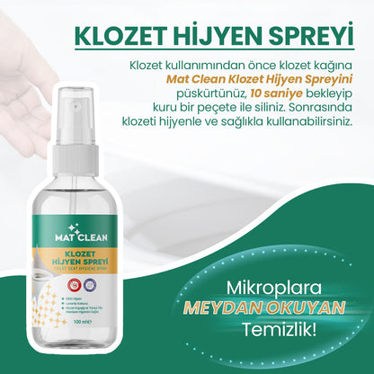Mat Clean Klozet Hijyen Spreyi 100ml   Lavanta Kokulu, Durulama Gerektirmez