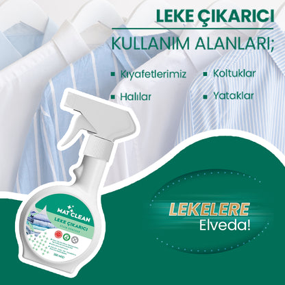 Mat Clean Leke Çıkarıcı Sprey 350ml Enzimli Güçlü Formül, Zorlu Lekelerde Etkili
