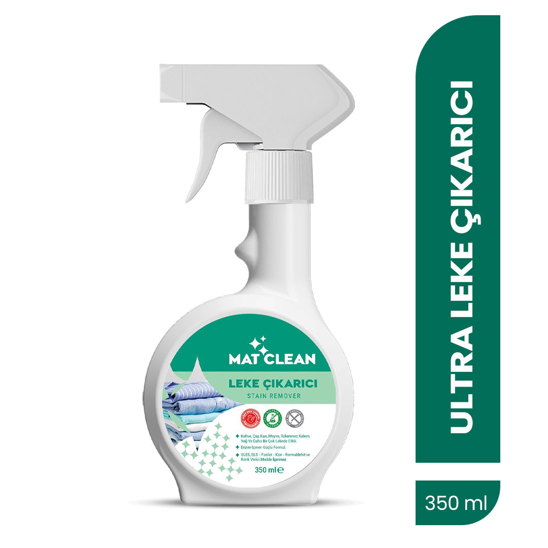 Mat Clean Leke Çıkarıcı Sprey 350ml Enzimli Güçlü Formül, Zorlu Lekelerde Etkili