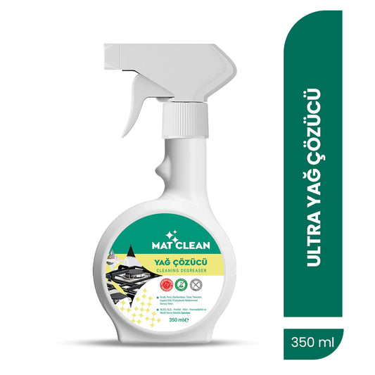 Mat Clean Yağ Çözücü Sprey 350ml Güçlü Formül, Mutfak ve Ocak Temizliği